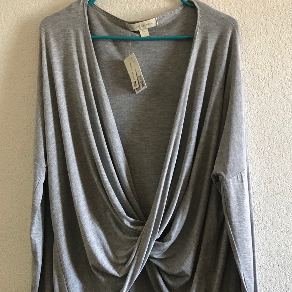 😇NWT Nicki Minaj Cross Draped Plunging Top - Picture 1 of 7